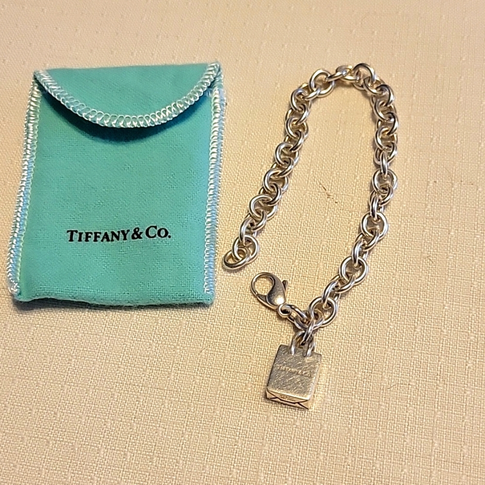 Rare Tiffany & Co. Charm bracelet with gift bag charm.